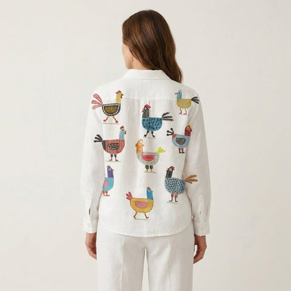 Noama | Chicken Print Button-Down