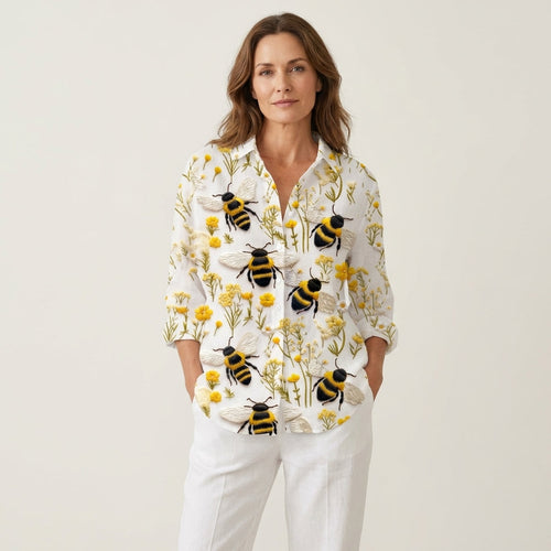 Fiorine | Bumblebee Print Button-Down