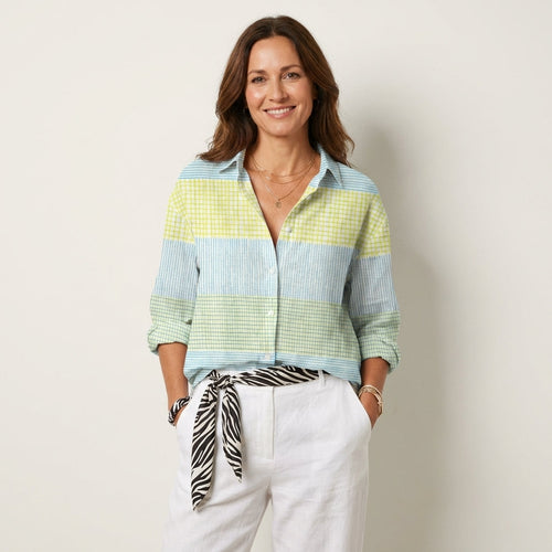 Senga | Color-Block Check Button-Down