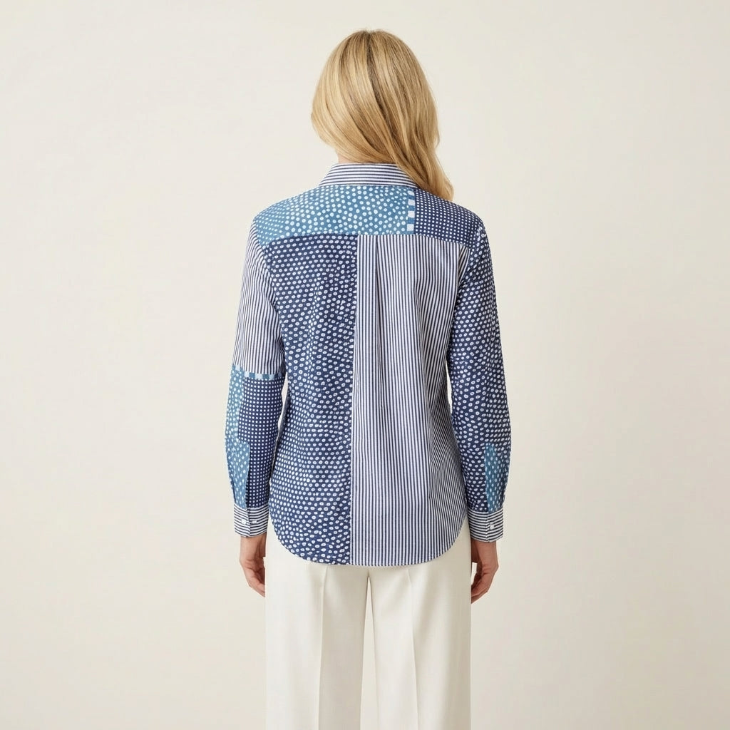 Rubina | Mixed-Print Button-Down
