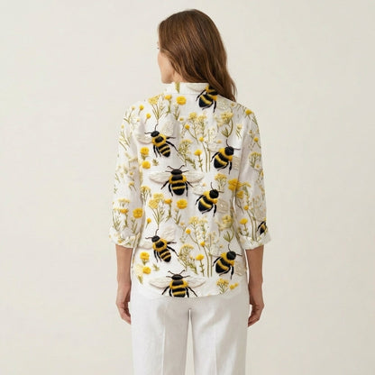 Fiorine | Bumblebee Print Button-Down
