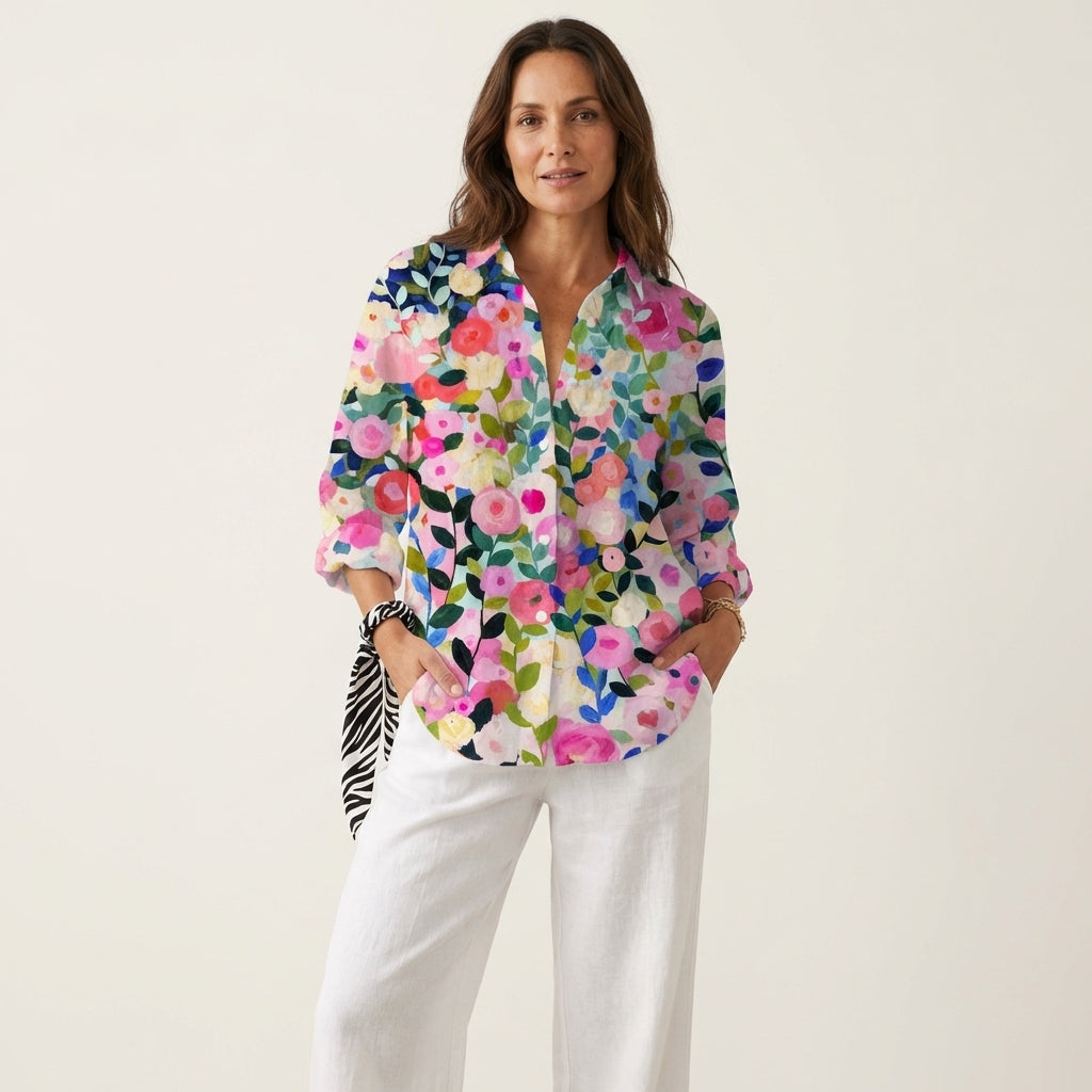 Salima | Painted Rose Button-Down