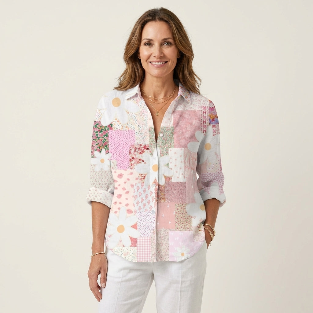 Fanny | Patchwork Floral Button-Down
