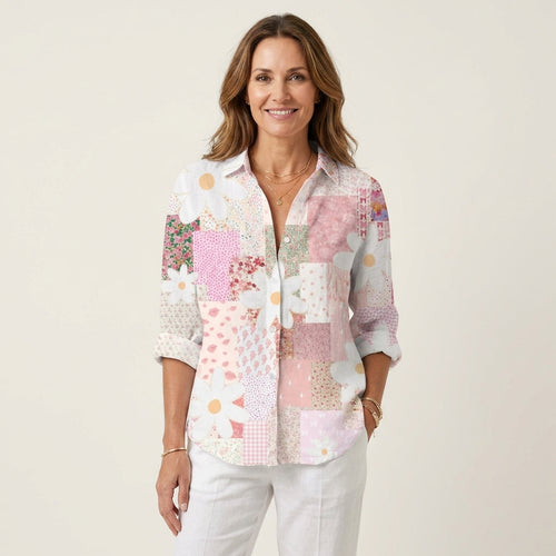 Fanny | Patchwork Floral Button-Down