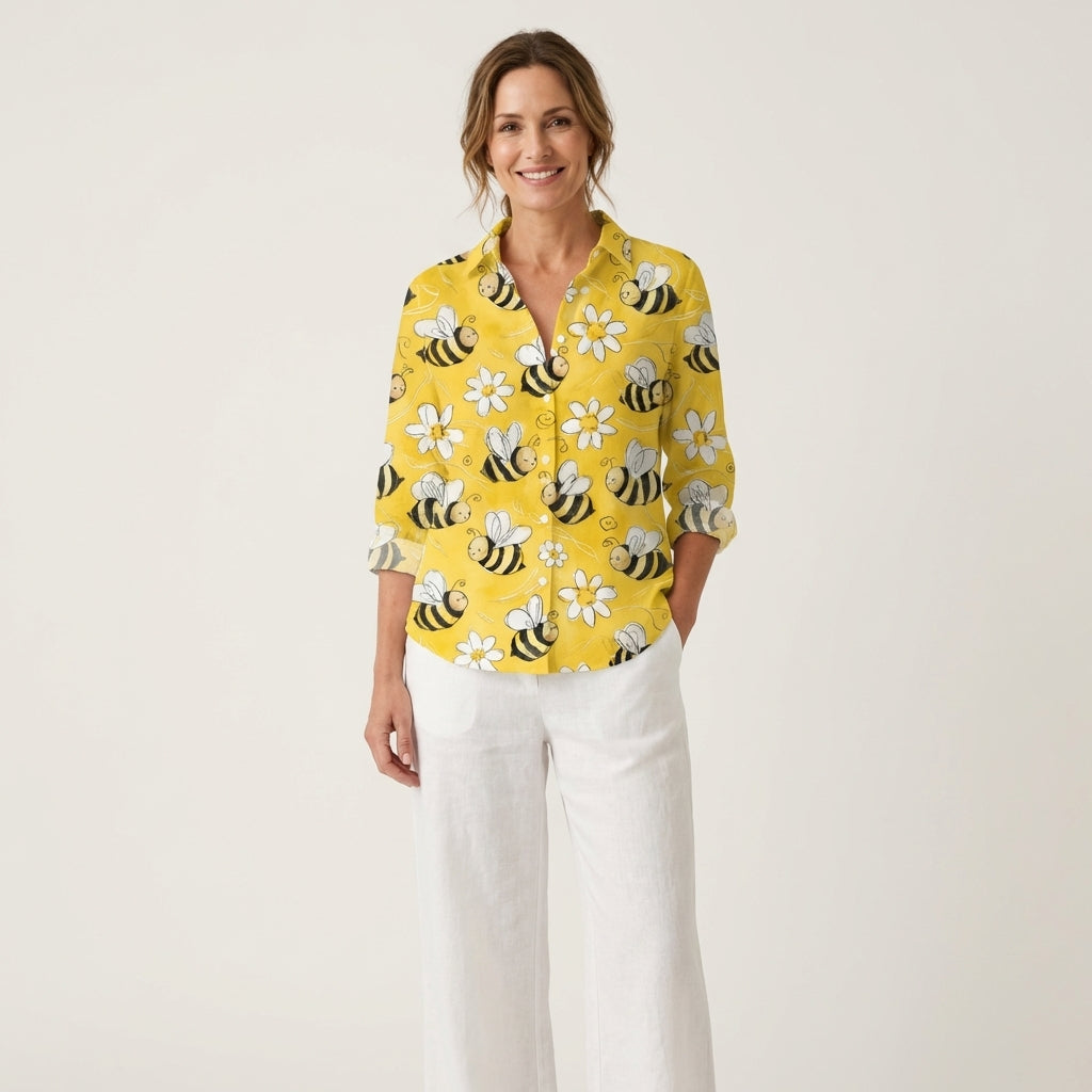 Stefania | Happy Bee Button-Down