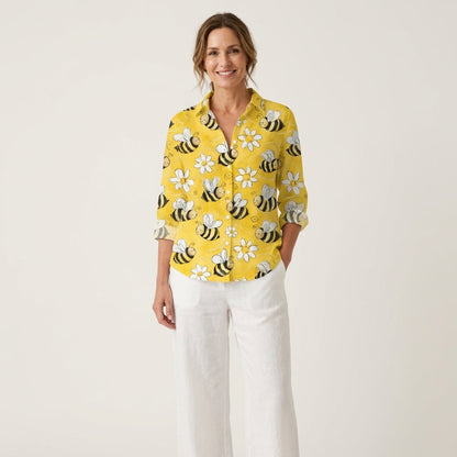Stefania | Happy Bee Button-Down