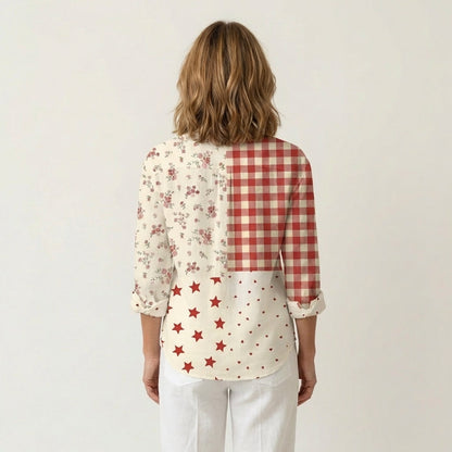 Teofila | Mixed-Pattern Button-Down