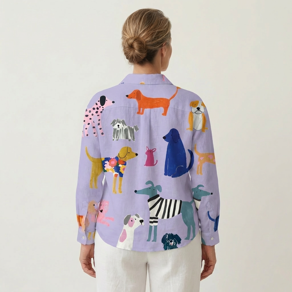 Vanna | Illustrated Dog Button-Down