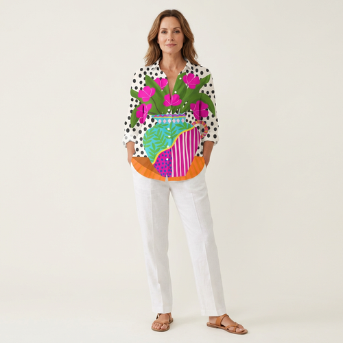 Xiomara | Painted Vase Button-Down