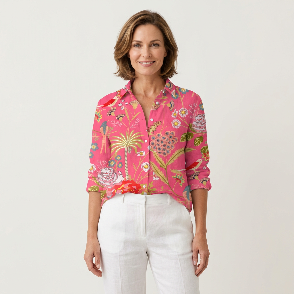 Floriana | Linen-Blend Button-Down