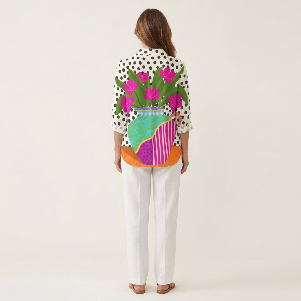 Xiomara | Painted Vase Button-Down