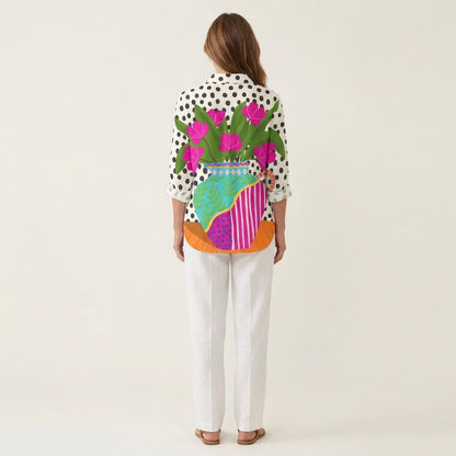 Xiomara | Painted Vase Button-Down