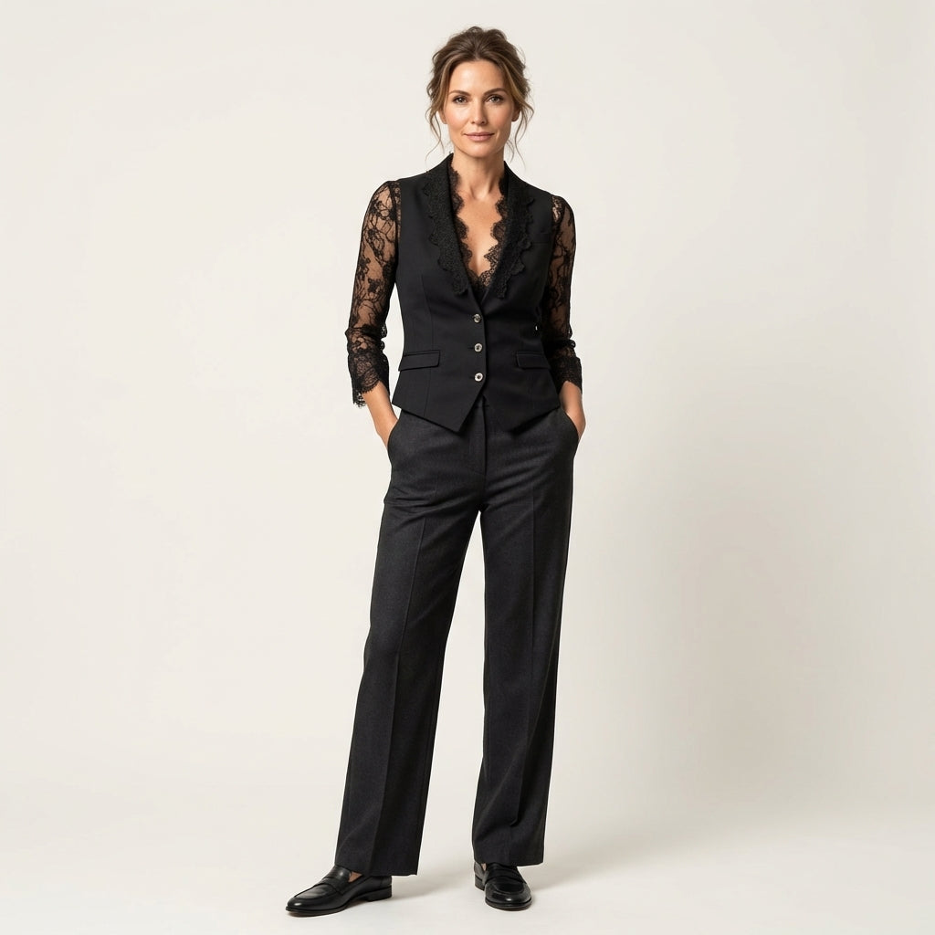 Graciela | Lace-Sleeve Fitted Blazer
