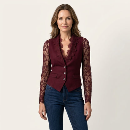 Graciela | Lace-Sleeve Fitted Blazer