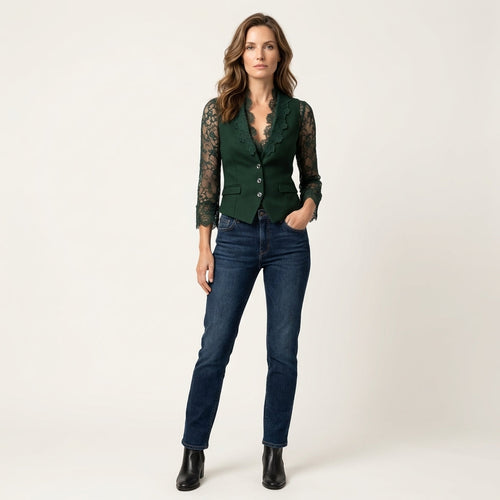 Graciela | Lace-Sleeve Fitted Blazer