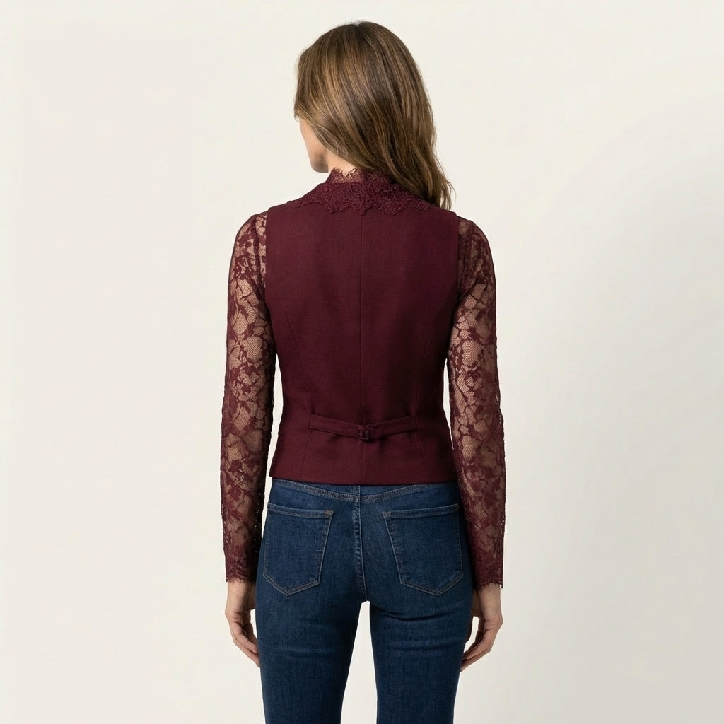 Graciela | Lace-Sleeve Fitted Blazer