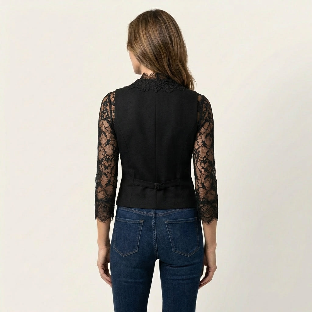 Graciela | Lace-Sleeve Fitted Blazer