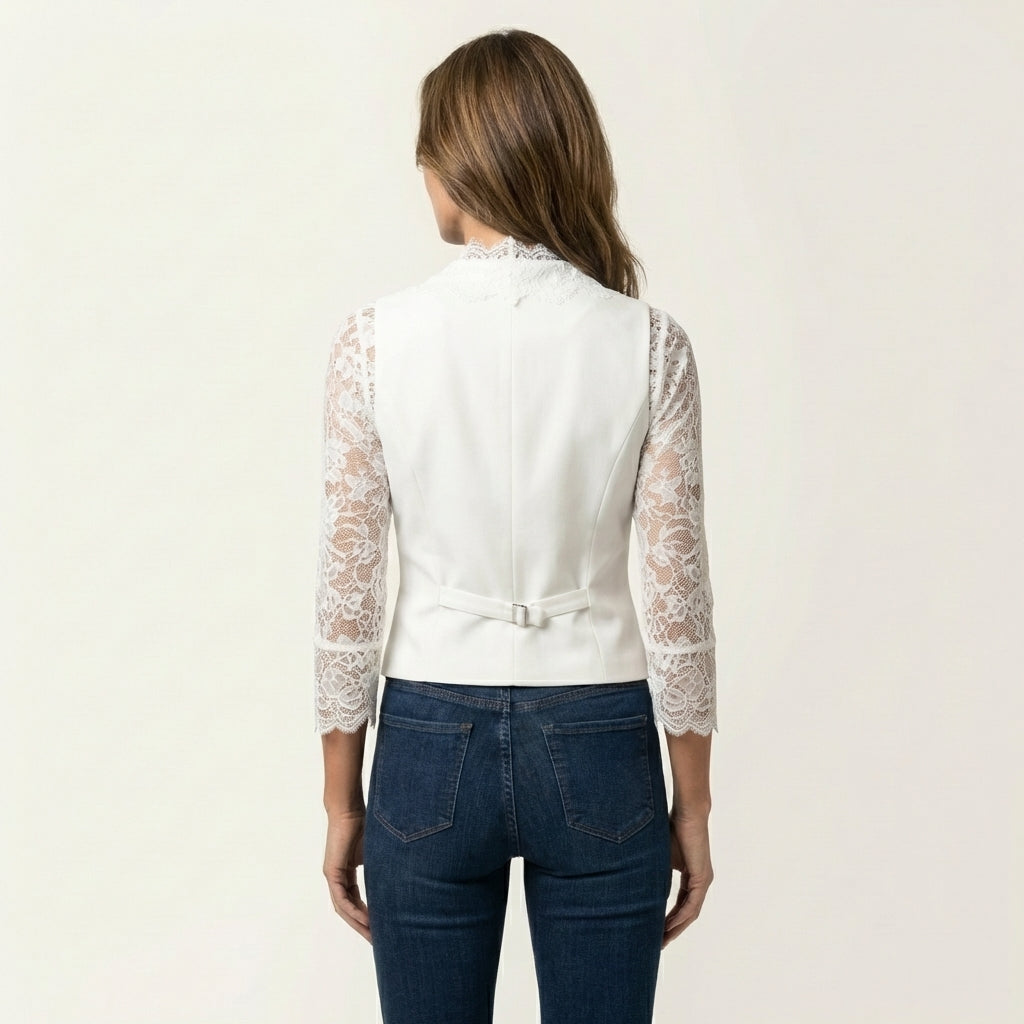 Graciela | Lace-Sleeve Fitted Blazer