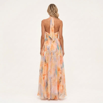 Deymira | Watercolor Halter Dress