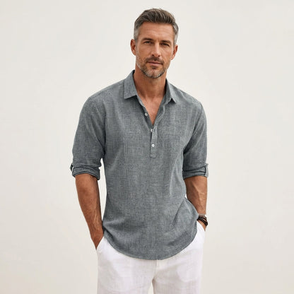 Enzo | Linen Henley Shirt
