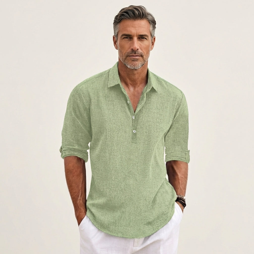 Enzo | Linen Henley Shirt