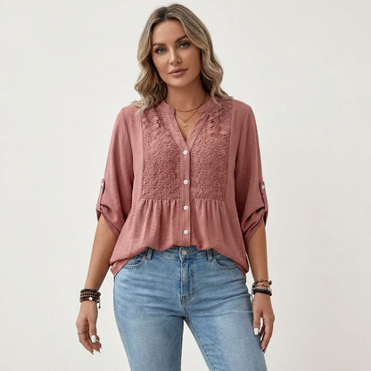Aljolina | Lace-Bib Blouse