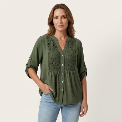 Aljolina | Lace-Bib Blouse