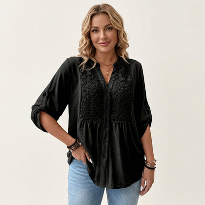 Aljolina | Lace-Bib Blouse