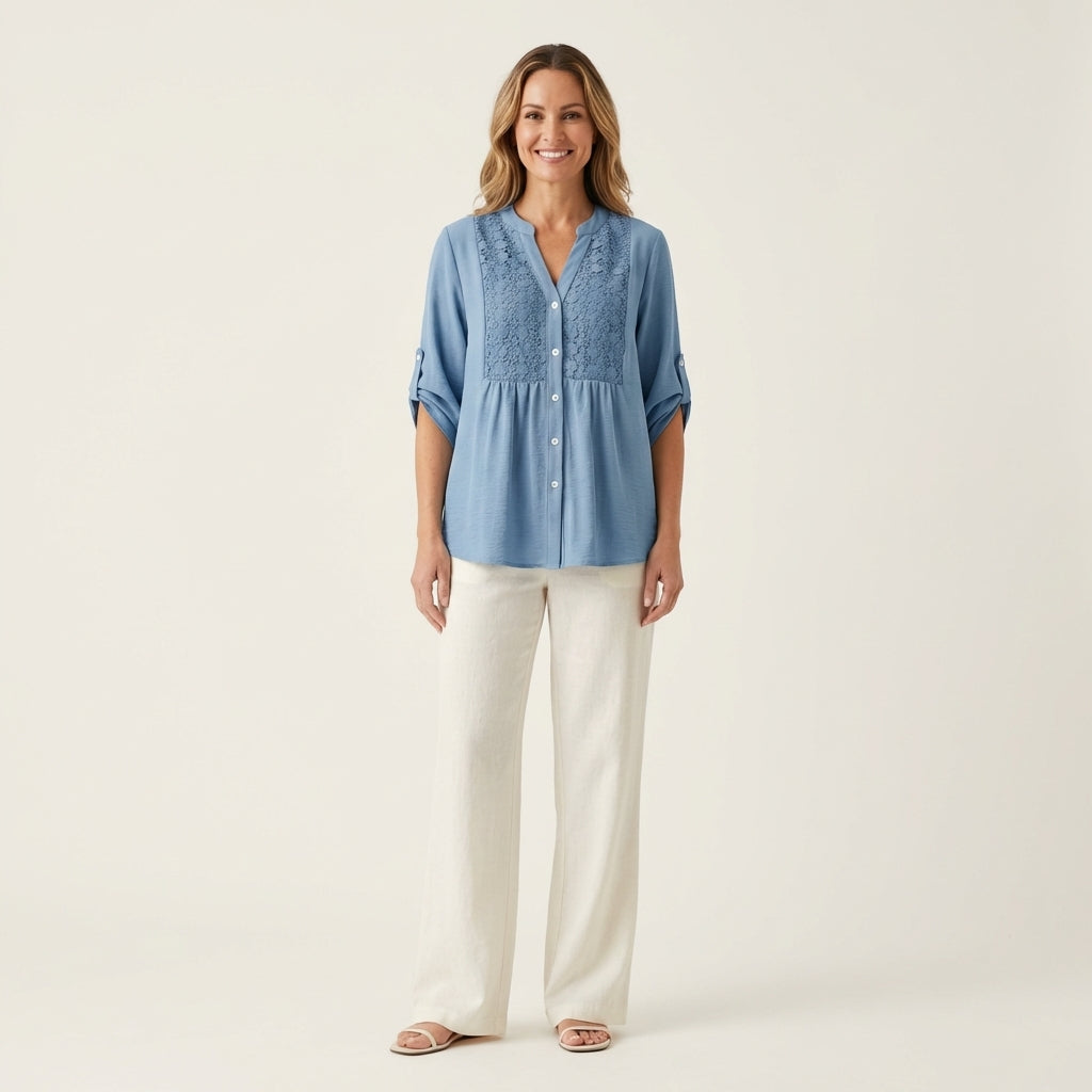 Aljolina | Lace-Bib Blouse
