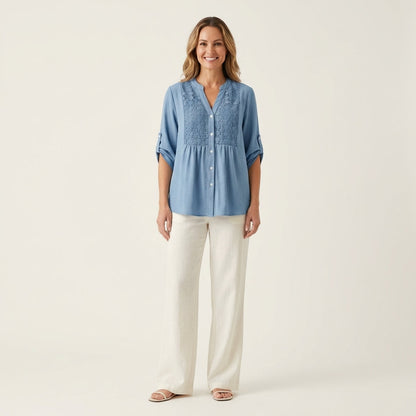 Aljolina | Lace-Bib Blouse