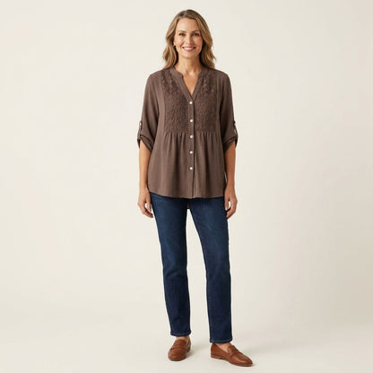 Aljolina | Lace-Bib Blouse