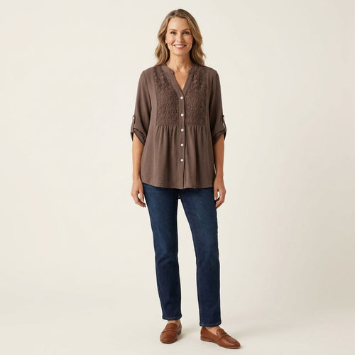 Aljolina | Lace-Bib Blouse