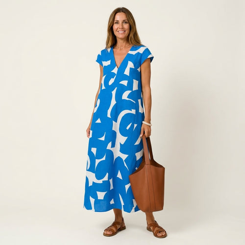 Janica | Abstract Print Maxi Dress