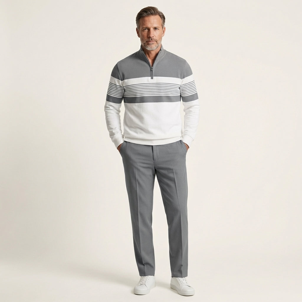 Victor | Quarter-Zip Sweatshirt and Tapered Pants Set