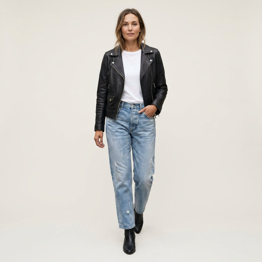 Donna | High-Rise Straight-Leg Cropped Jeans
