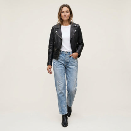 Donna | High-Rise Straight-Leg Cropped Jeans