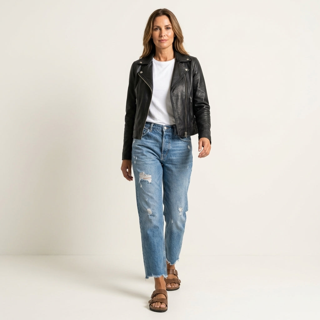 Donna | High-Rise Straight-Leg Cropped Jeans