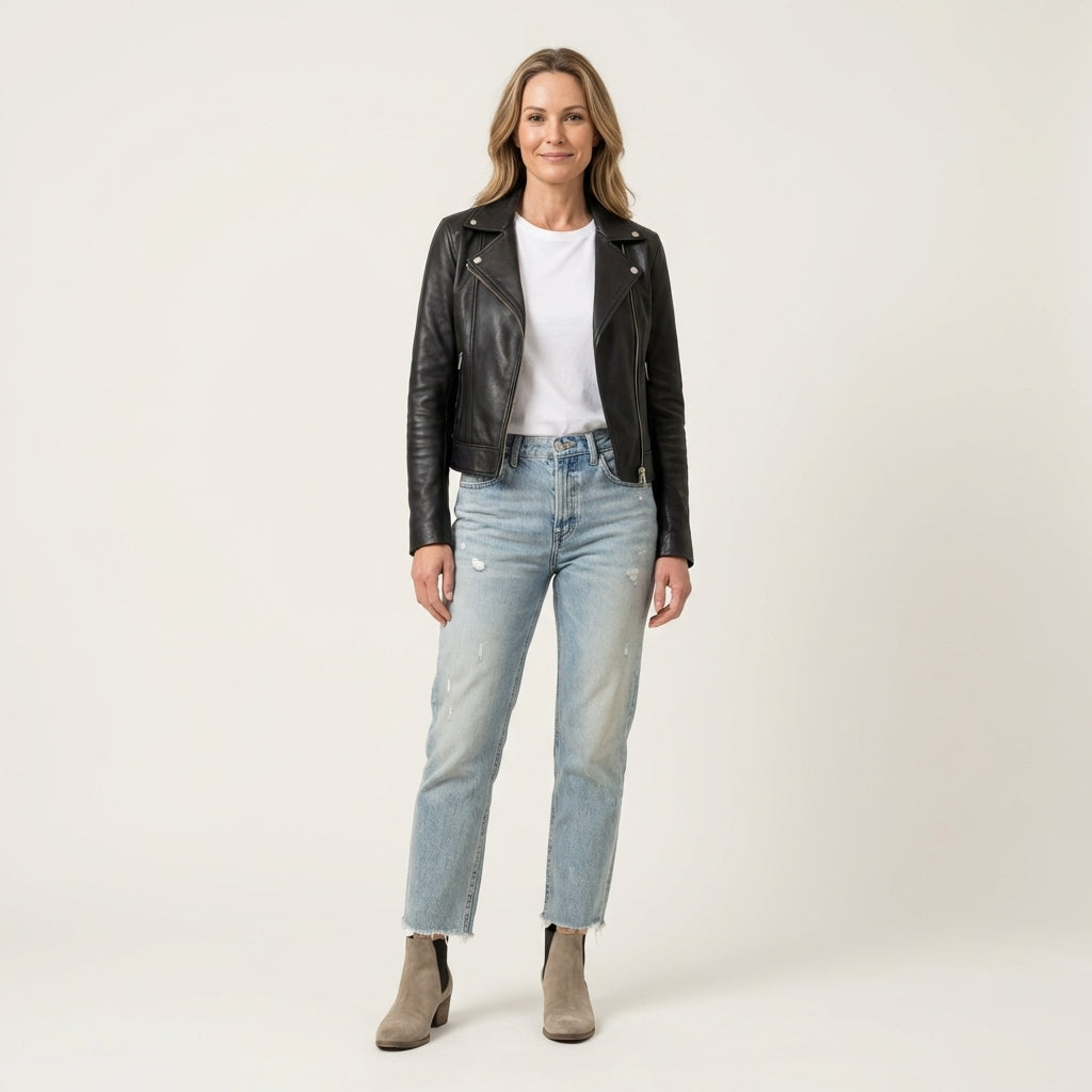 Donna | High-Rise Straight-Leg Cropped Jeans