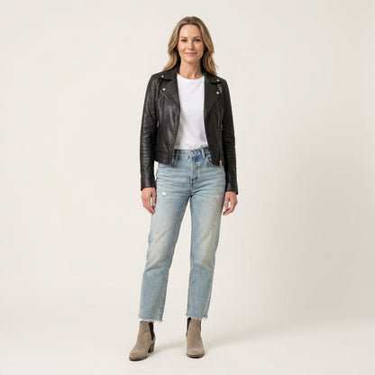 Donna | High-Rise Straight-Leg Cropped Jeans