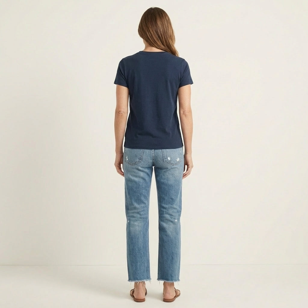 Donna | High-Rise Straight-Leg Cropped Jeans
