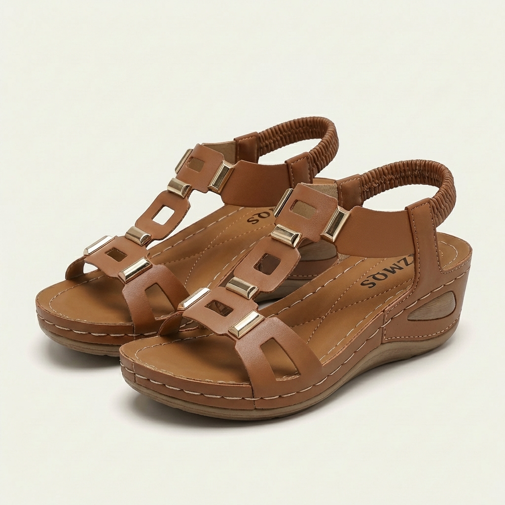 Georgianna | Roman-Style Open-Toe Wedge Sandal