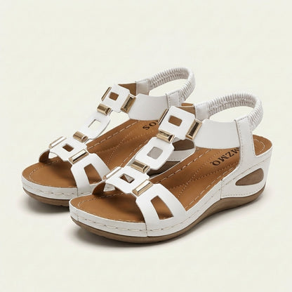 Georgianna | Roman-Style Open-Toe Wedge Sandal