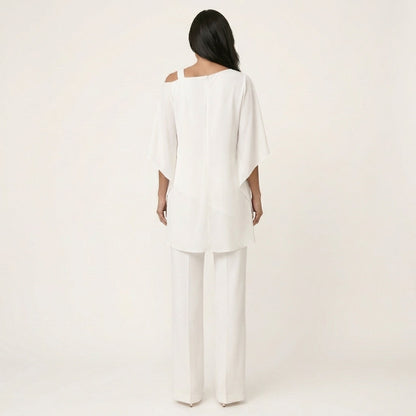 Lilith | Layered Drape Top and Wide-Leg Pants Set