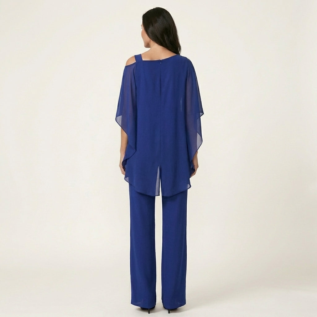 Lilith | Layered Drape Top and Wide-Leg Pants Set