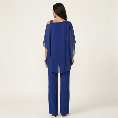 Lilith | Layered Drape Top and Wide-Leg Pants Set