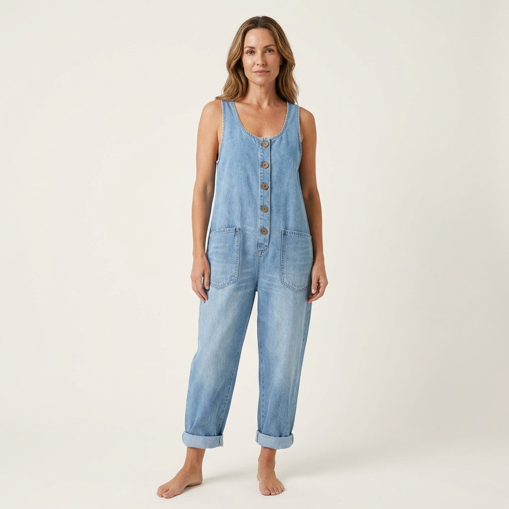 Liva | Jumpsuit With Button-Front Bib