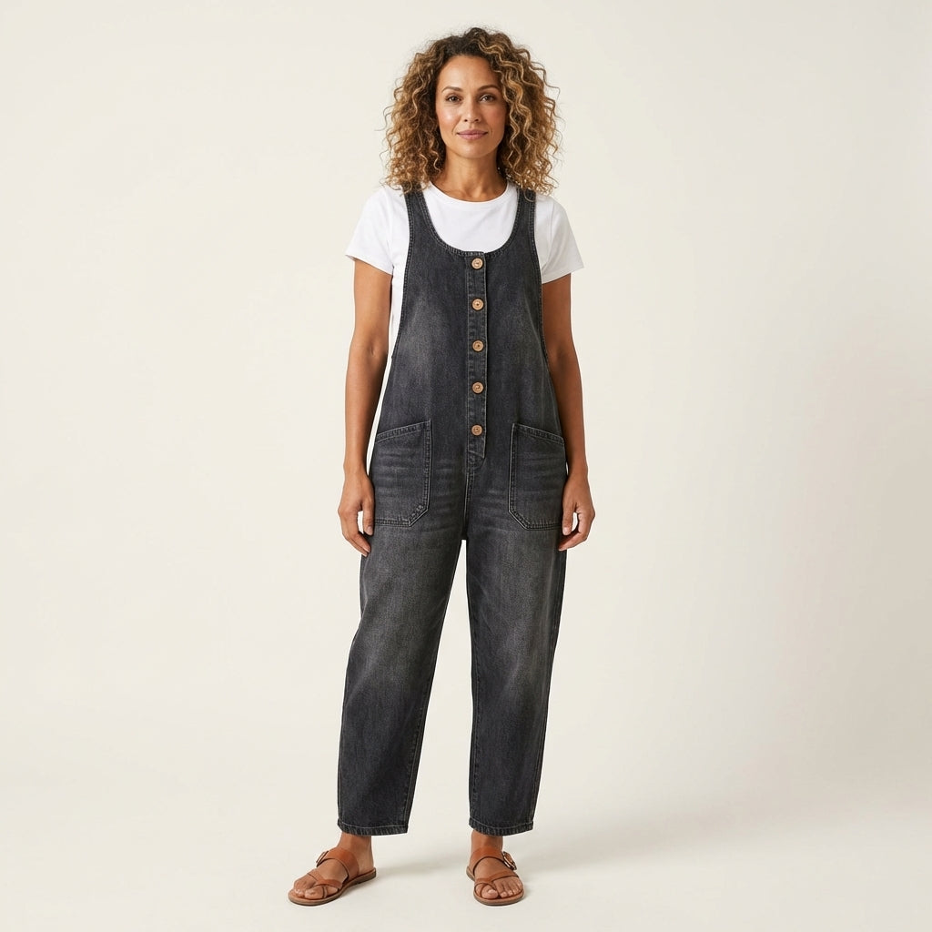Liva | Jumpsuit With Button-Front Bib