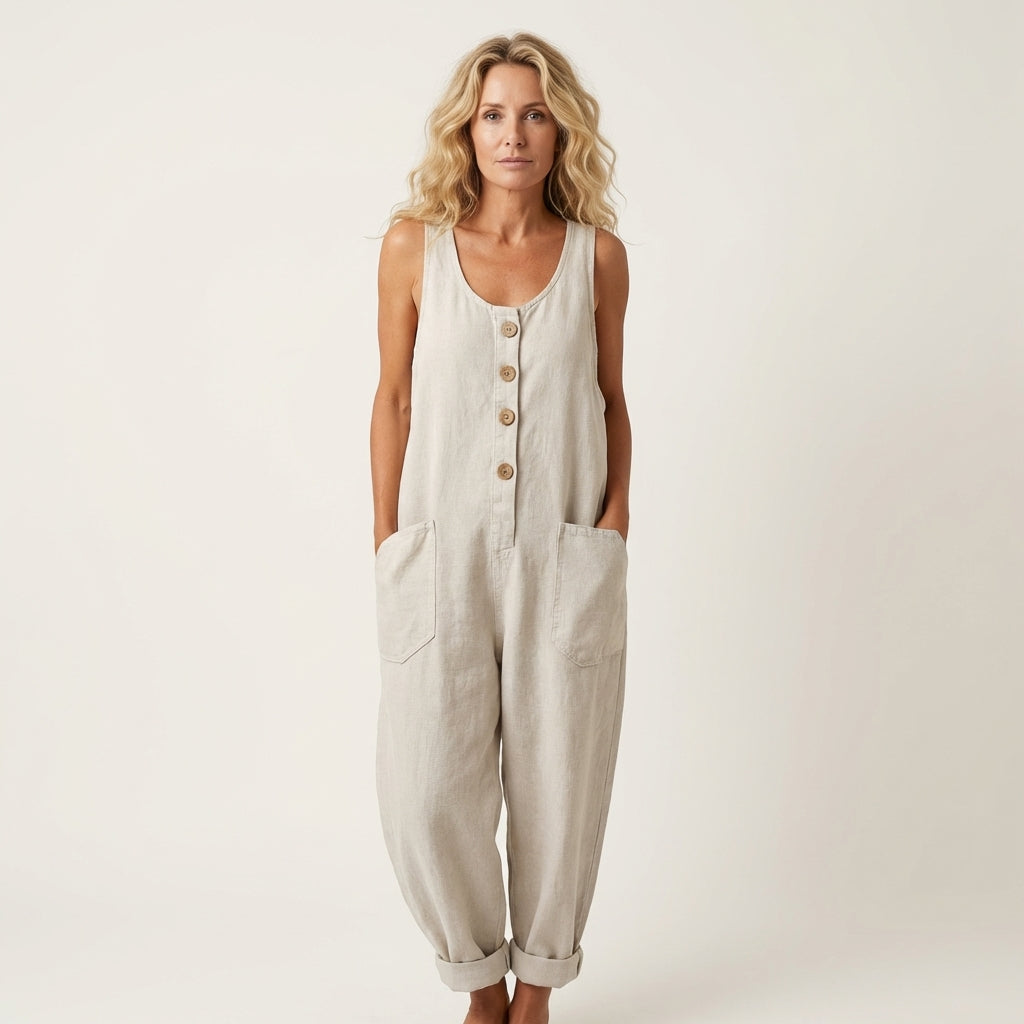 Liva | Jumpsuit With Button-Front Bib