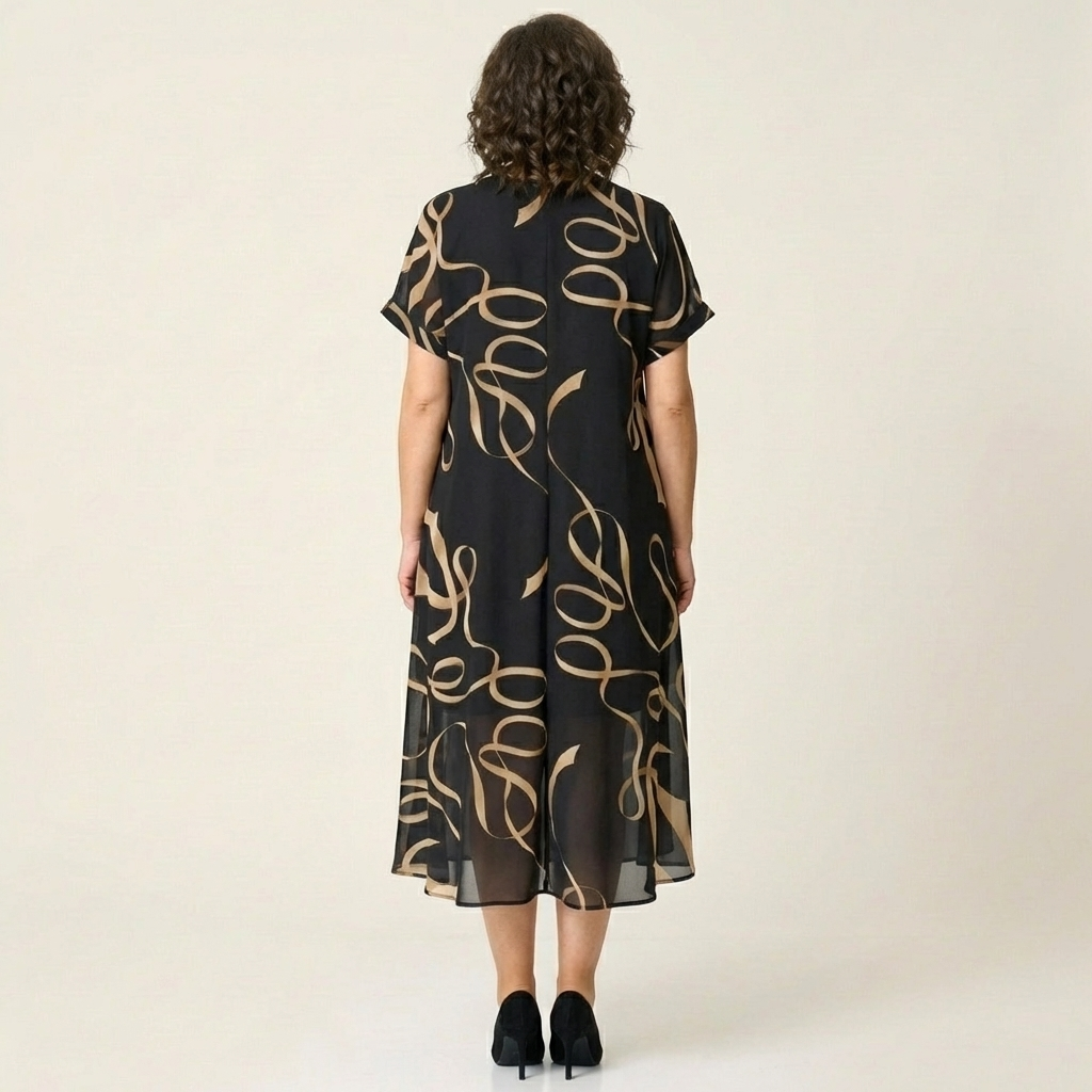 Brinly | Short-Sleeve V-Neck Midi Dress