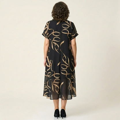 Brinly | Short-Sleeve V-Neck Midi Dress